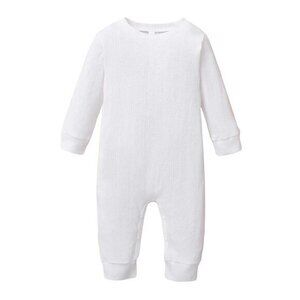 White Baby Romper - Unisex Lightweight Jumpsuit, 0-3 Months